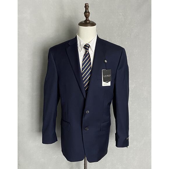 Lauren Ralph Lauren Men's 44L Classic Fit Ultraflex Suit Jacket Navy Blue NEW - Picture 1 of 11